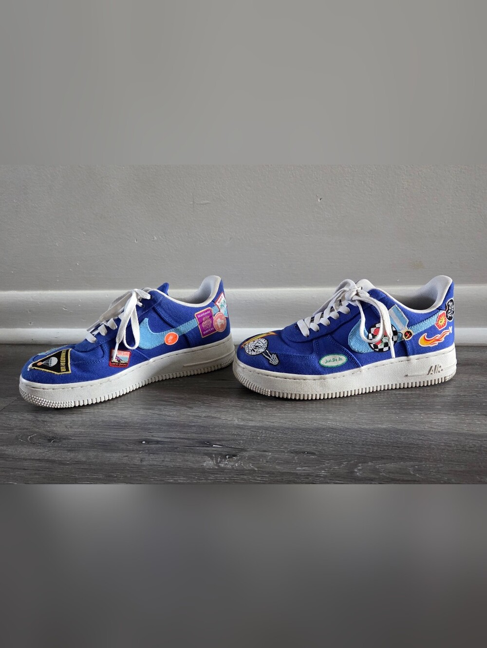 Nike Air Force 1 Low Blue Patchwork Sneakers